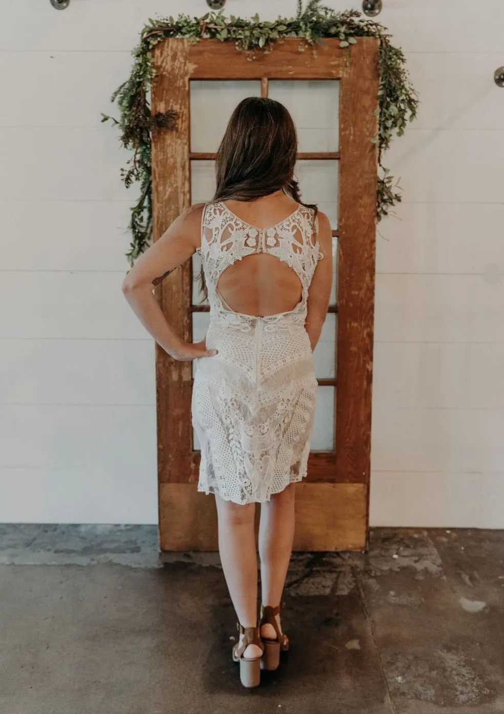 High Neck Lace Crochet Dress