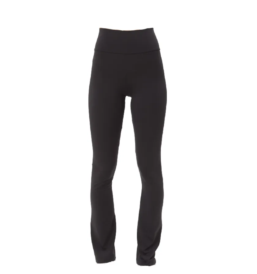 High Waist Straight Leg Leggings (Black)