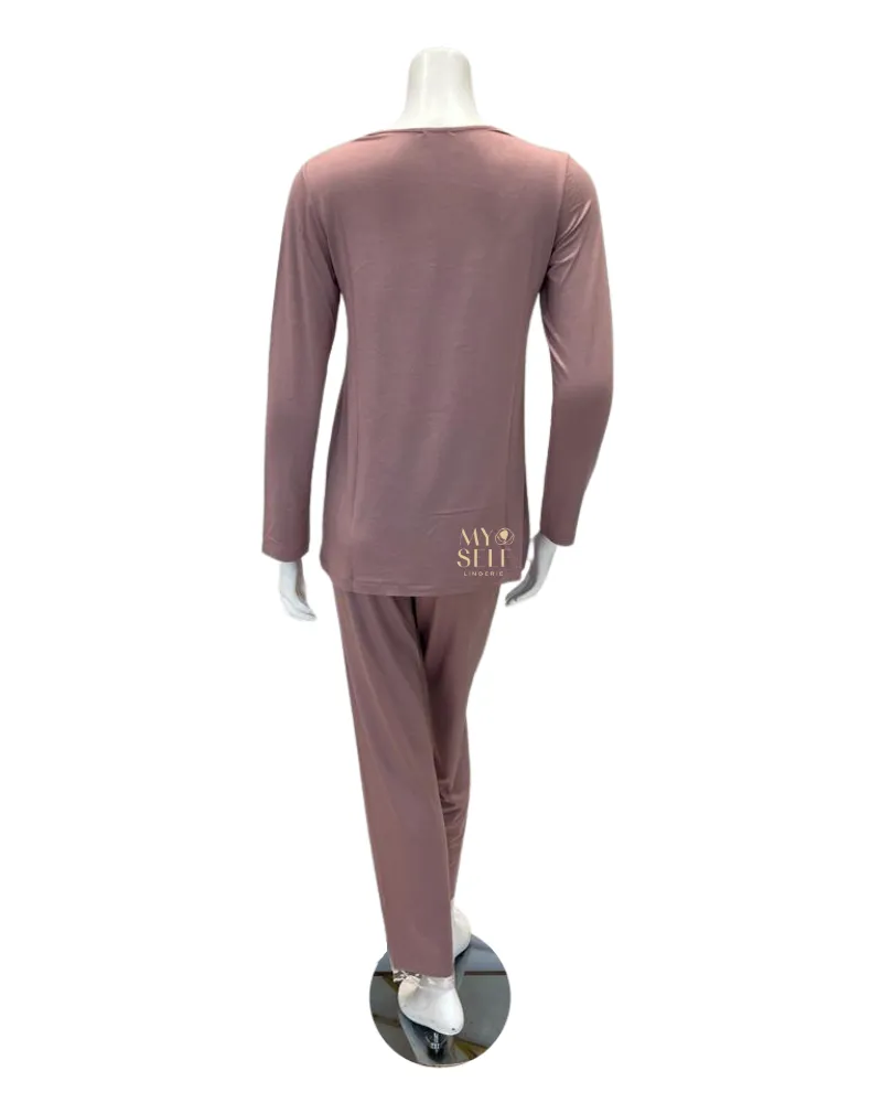 Iora Lingerie Bows Lace Design Rose Modal Pajamas Set