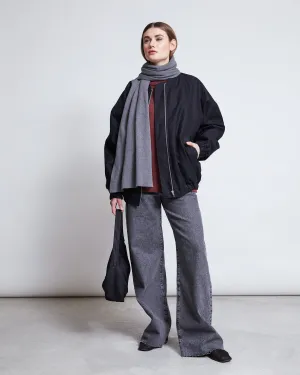 KNIT SCARF STATEN DARK GREY GOTS
