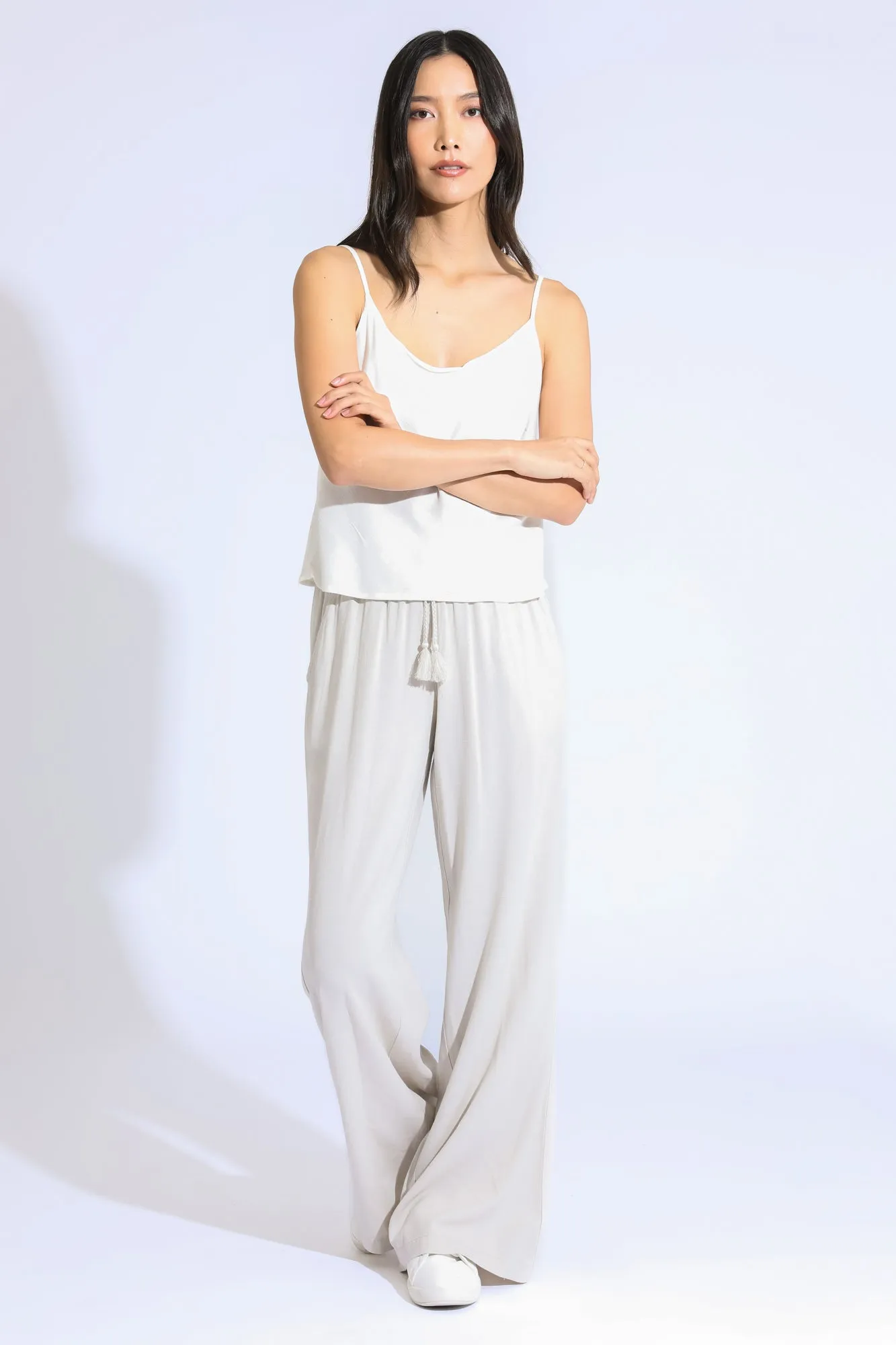 LUNA BOARDWALK WIDE LEG PANT - LIGHT SAND