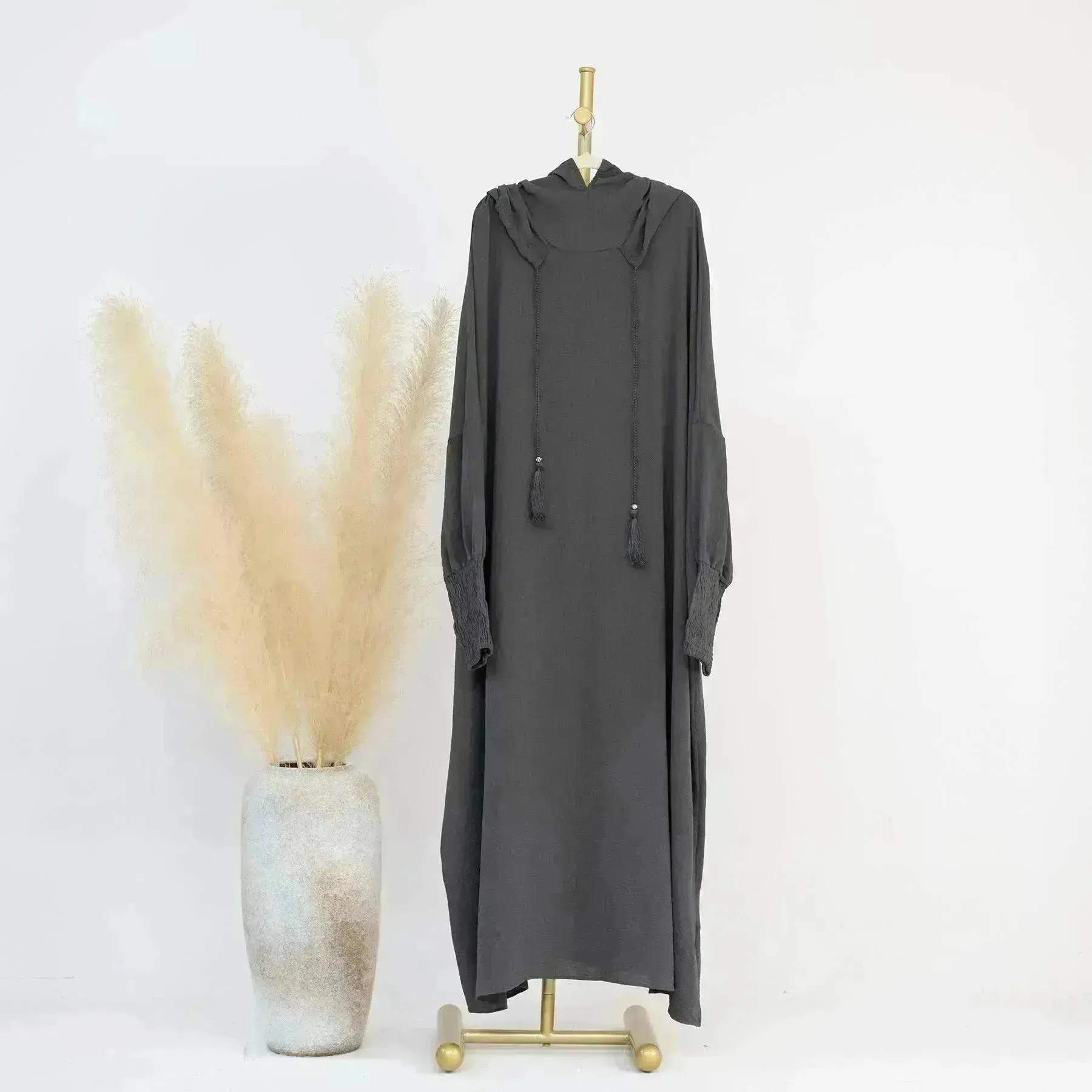Middle East Dubai Turkey Solid Color Dress