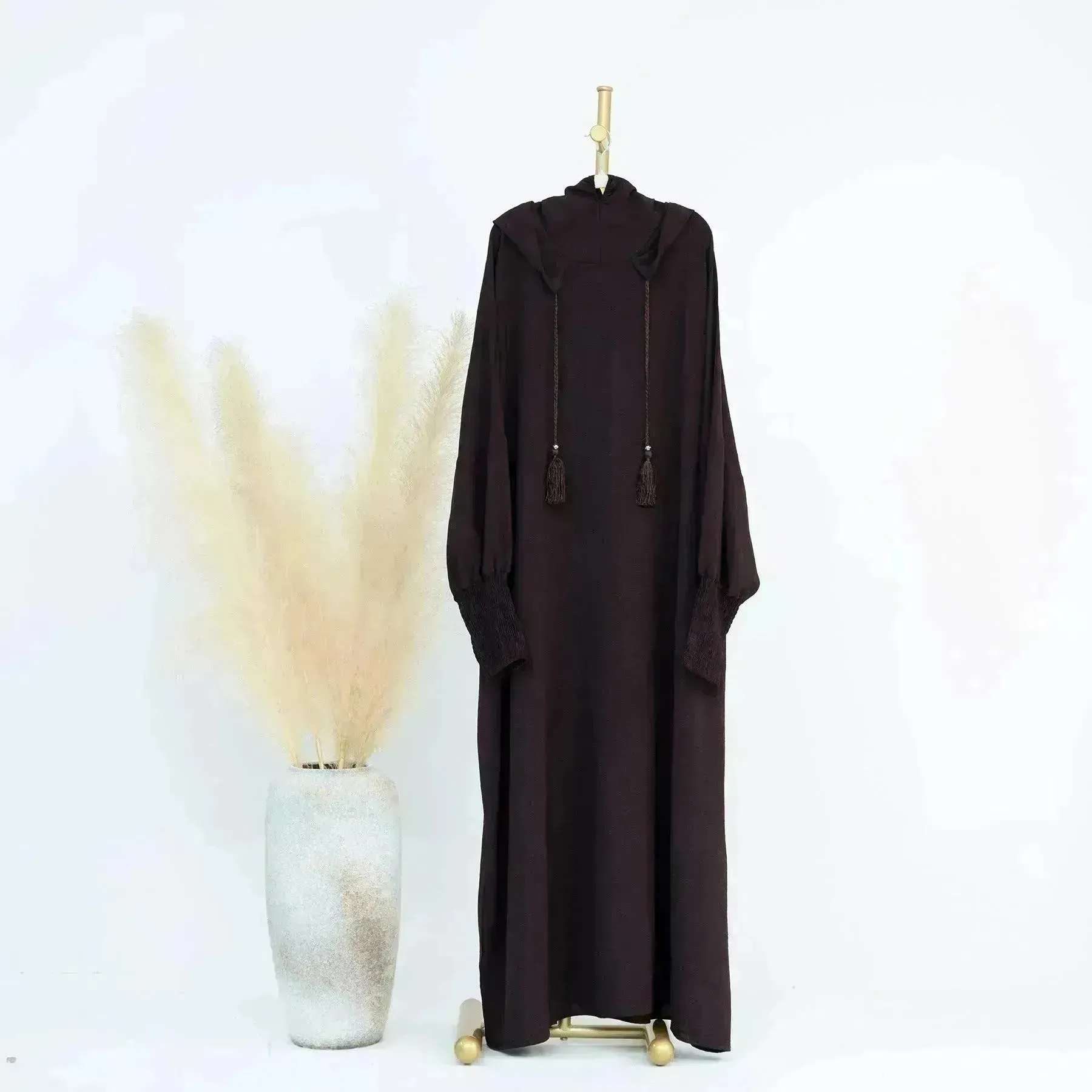 Middle East Dubai Turkey Solid Color Dress