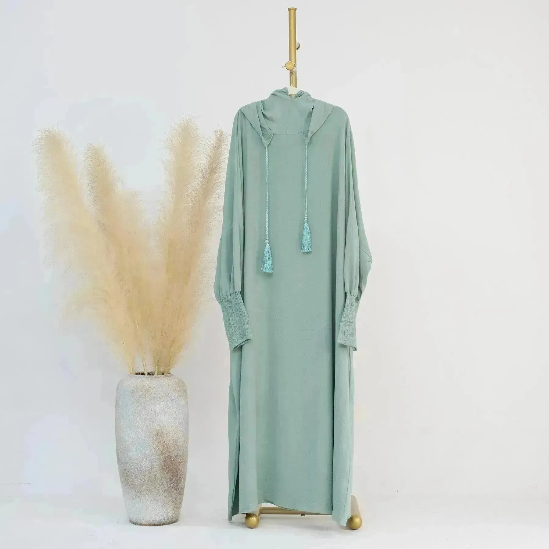 Middle East Dubai Turkey Solid Color Dress