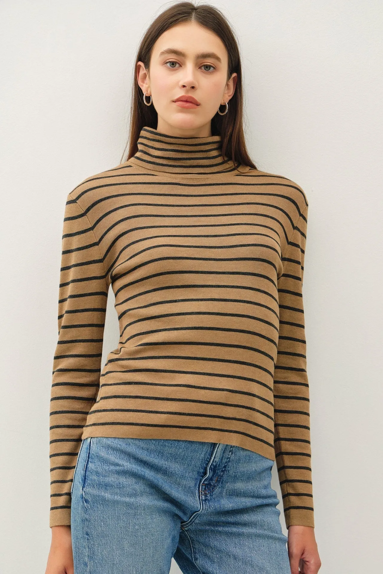 NYLAND Delaney Striped Turtleneck Sweater