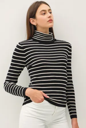 NYLAND Delaney Striped Turtleneck Sweater