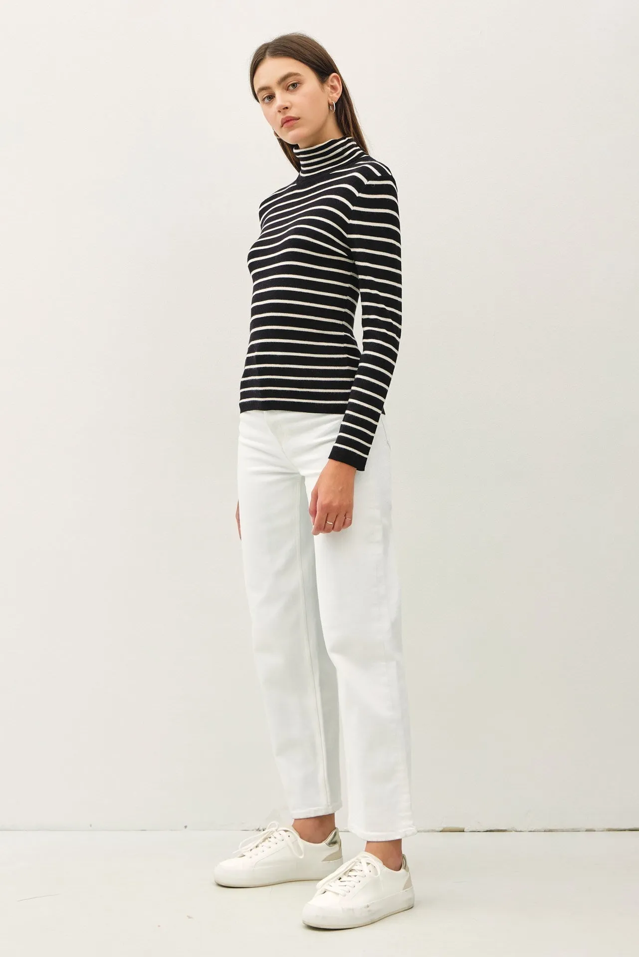 NYLAND Delaney Striped Turtleneck Sweater