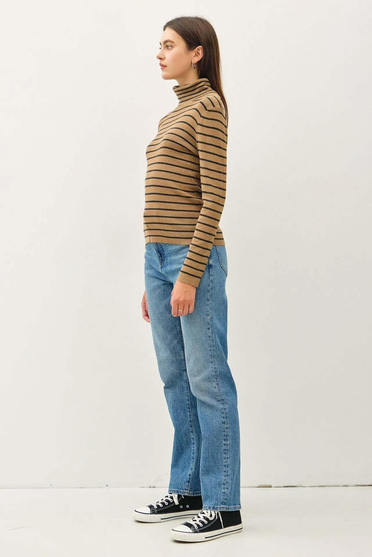 NYLAND Delaney Striped Turtleneck Sweater