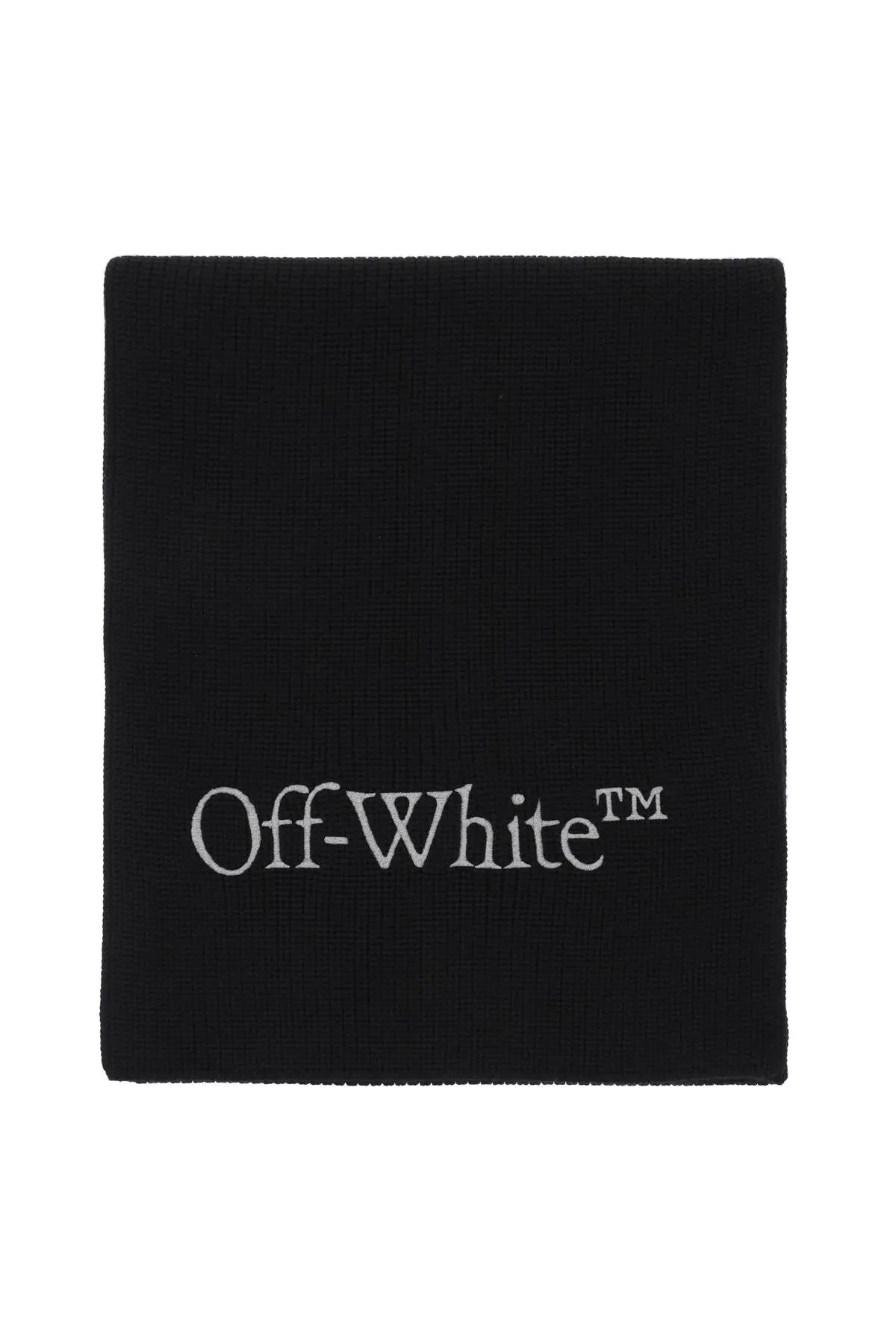 Off-White Wool Scarf With Logo Embroidery
