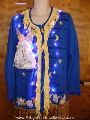 Over the Top Ridiculous Ugly Christmas Sweater with Lights