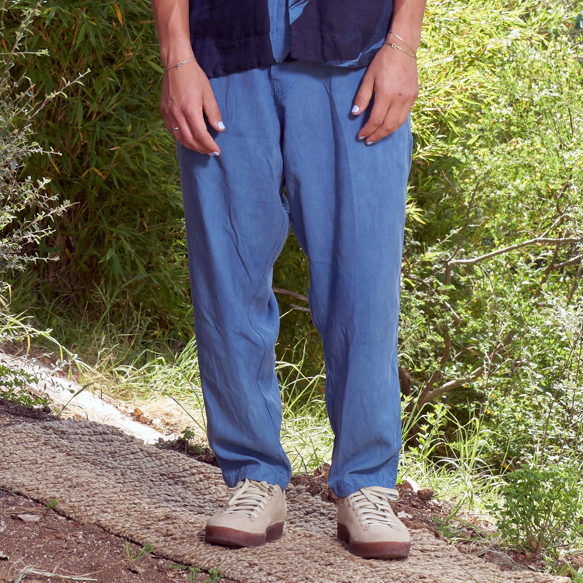 Parachute Pants, Indigo Silk Fujiette
