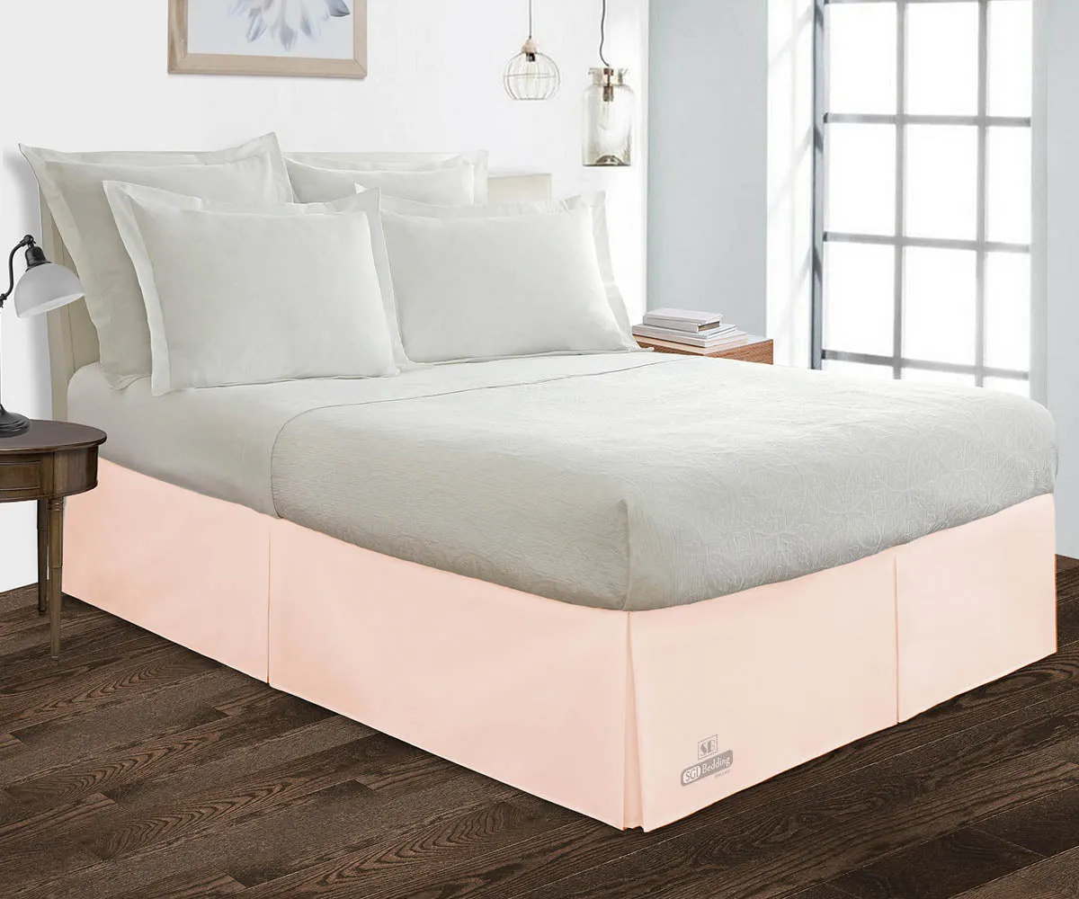 PEACH PLEATED BED SKIRT