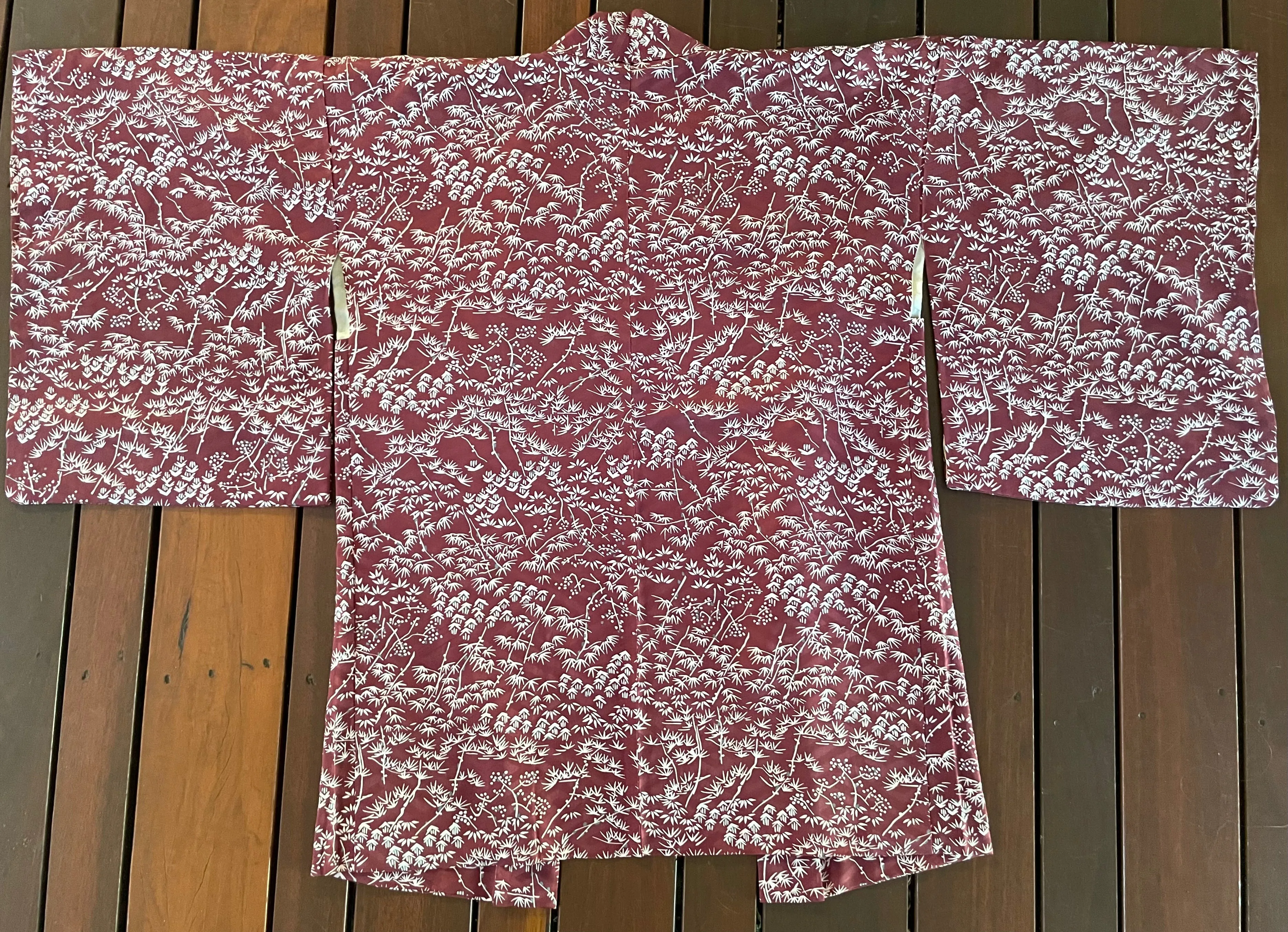 Plum Bamboo Design Vintage Haori