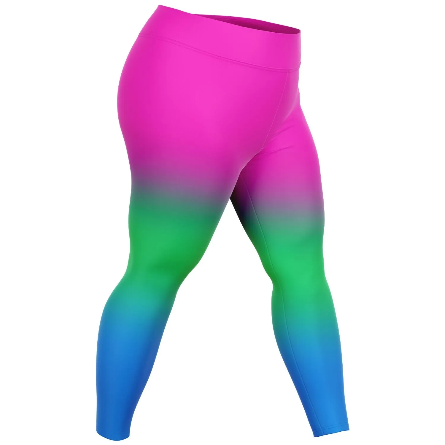Polysexual Pride Ombre High-Waist Plus Leggings