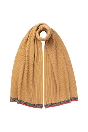 Ribbed Cashmere Tipping Scarf