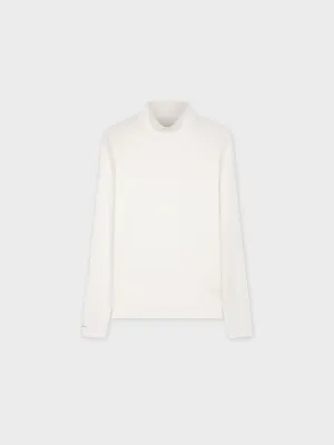 RIBBED JERSEY TURTLENECK-WHITE