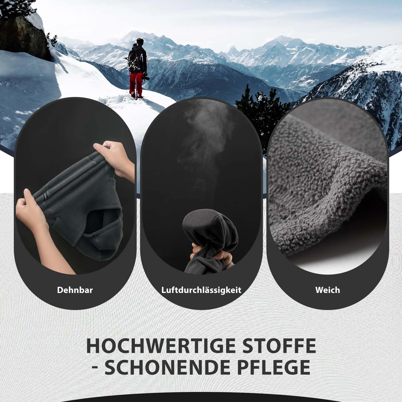 ROCKBROS Balaclava Winter Skimaske Warm Sturmmaske Unisex Einheitsgröße