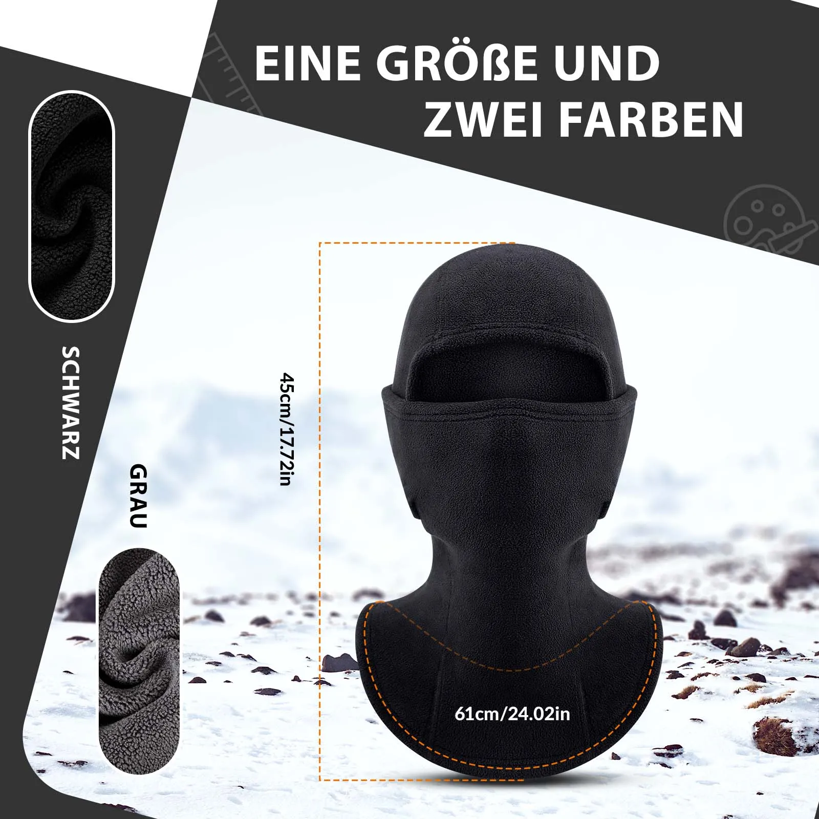 ROCKBROS Balaclava Winter Skimaske Warm Sturmmaske Unisex Einheitsgröße