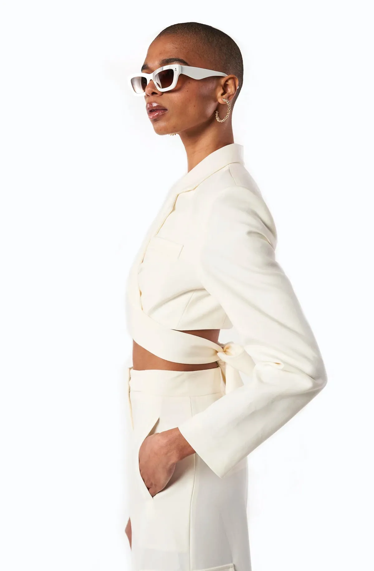 RONNY KOBO ZUNA JACKET IN IVORY