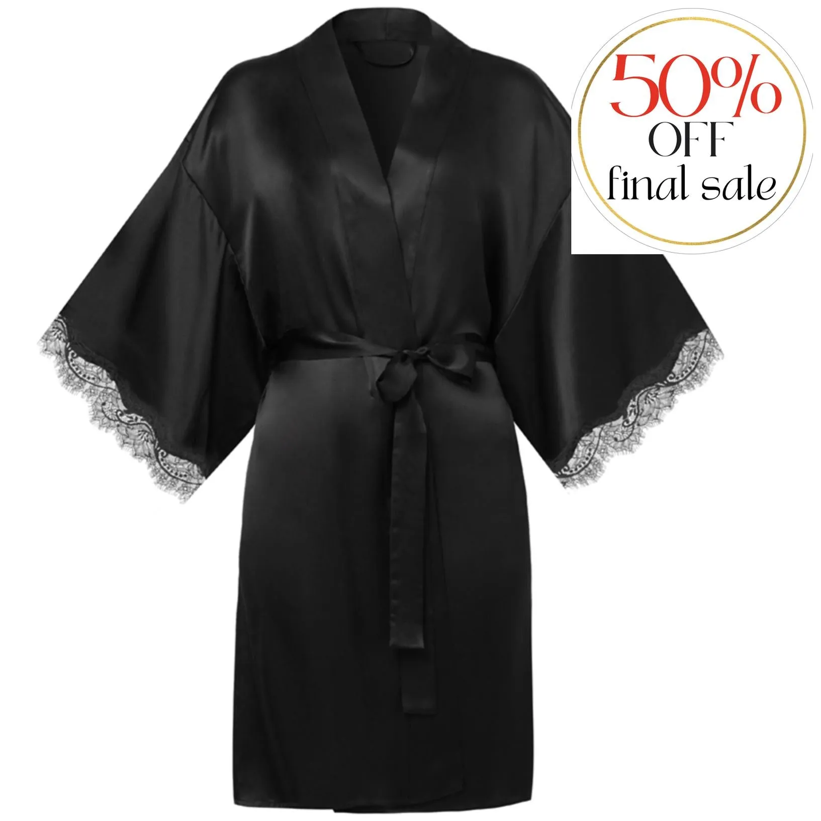 Sainted Sisters Scarlett Kimono in Black L68002