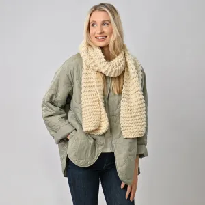 Scarf Knitting Kit - Linda Natural Cream