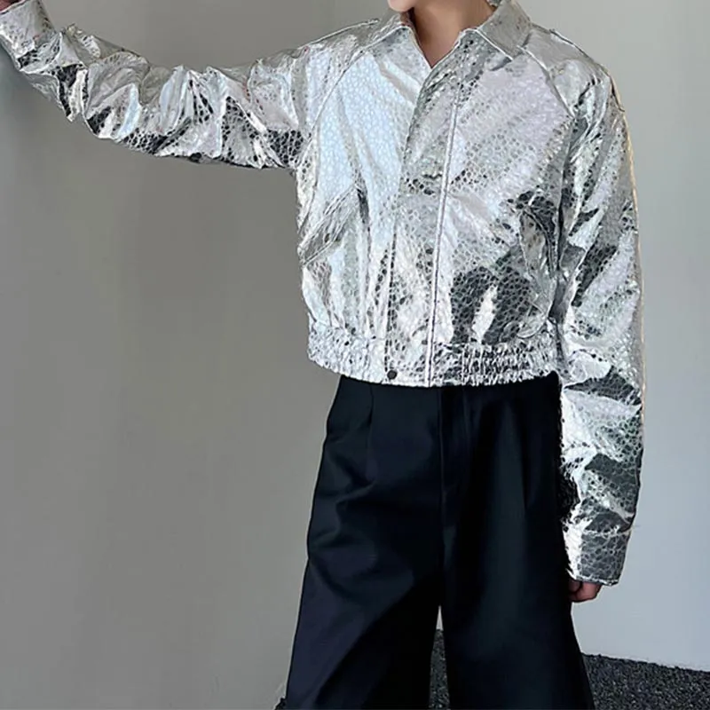 Silver Gloss Laser Cropped Jacket