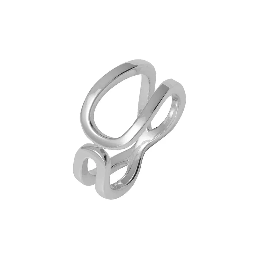 Silver Horsehoe Petal Ring