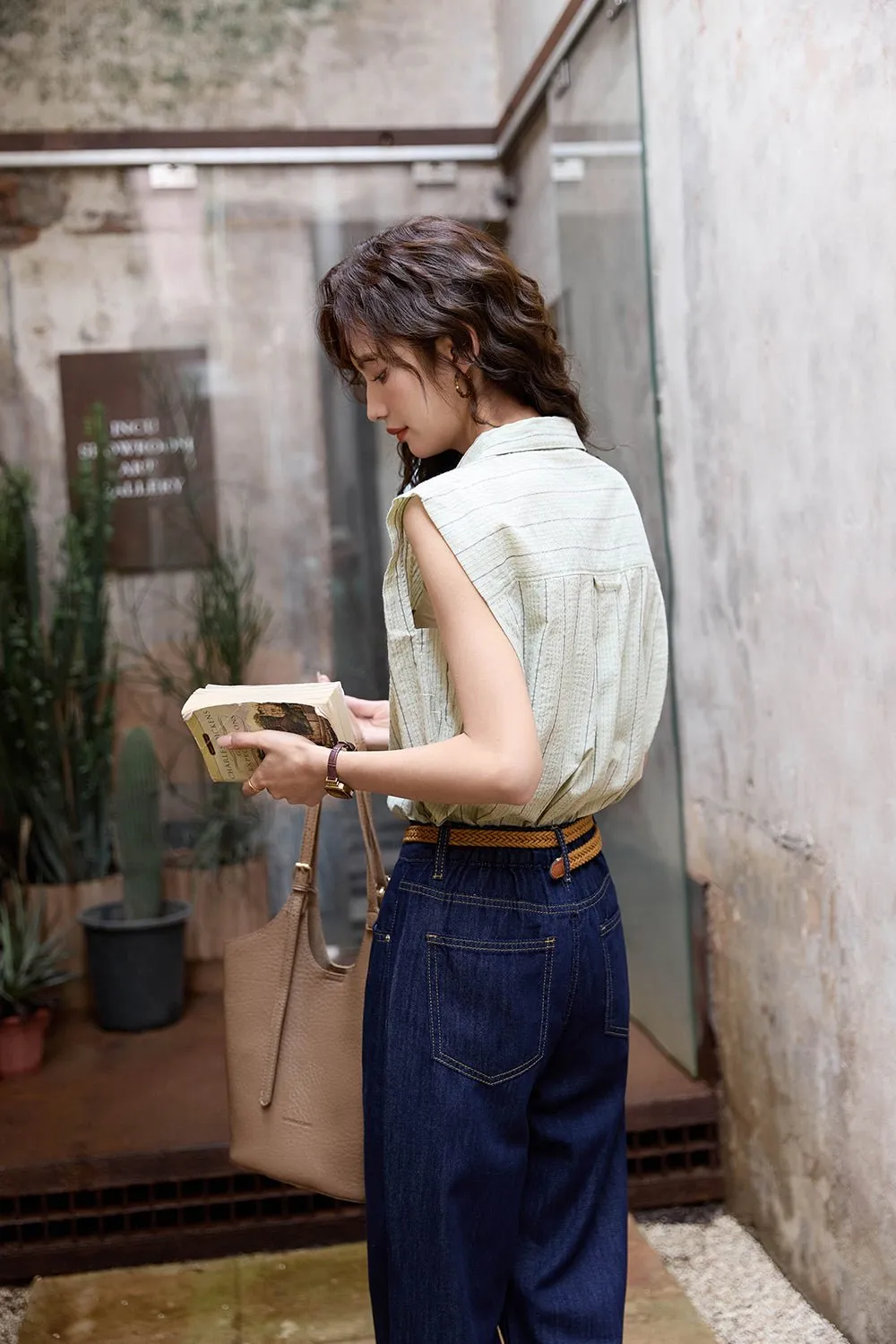 Sleeveless Stripe Shirts for Women