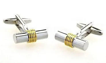 Stockton Silver & Gold Rhodium Plated Cufflinks