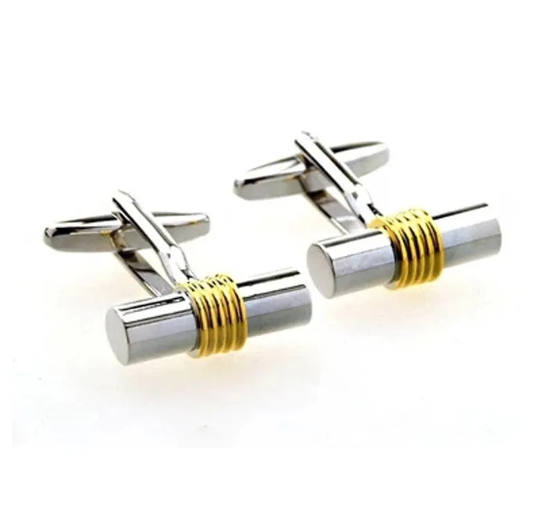 Stockton Silver & Gold Rhodium Plated Cufflinks