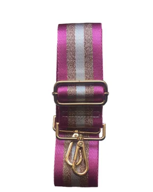 Striped Bag Strap Pink and Rose Gold