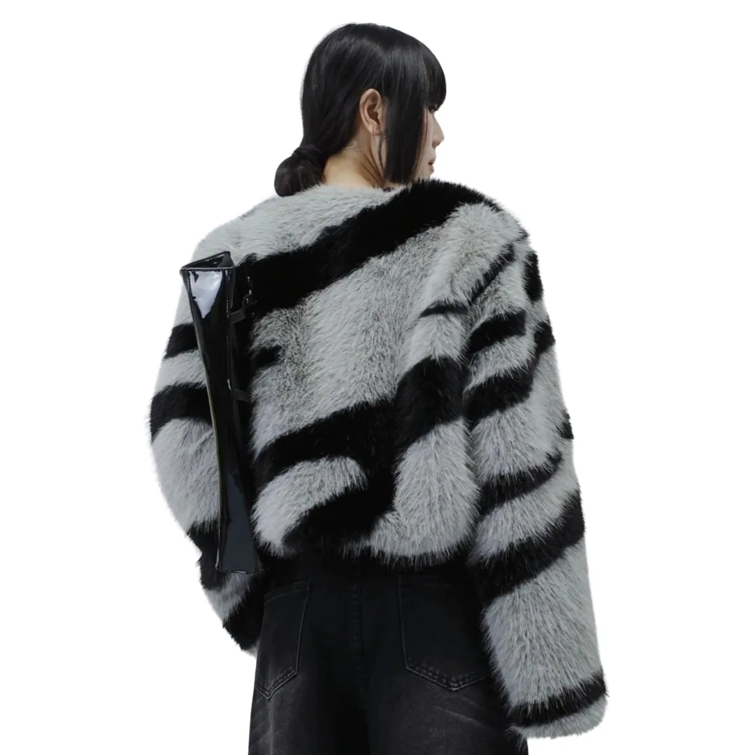 Striped Fur Coat