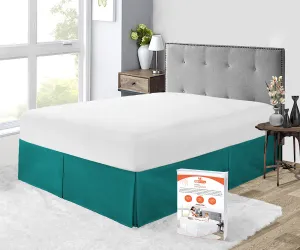 TEAL PLEATED BED SKIRT
