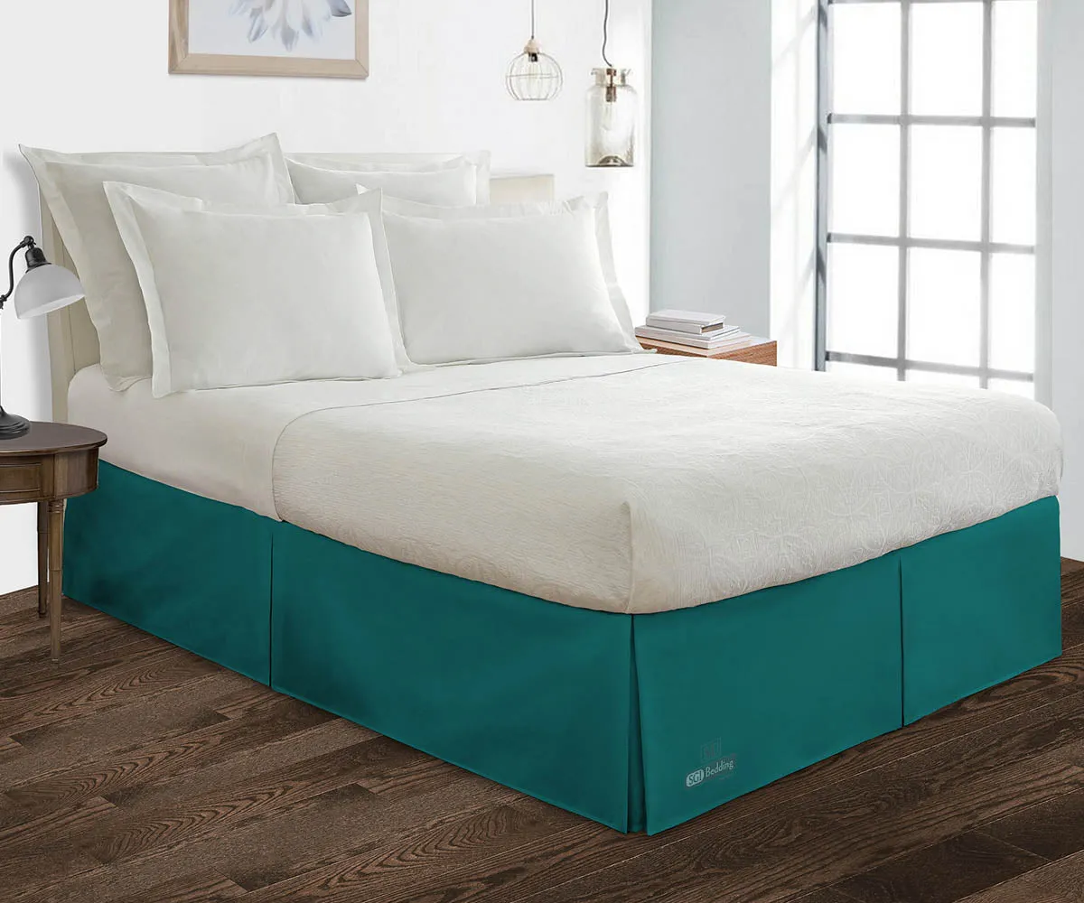 TEAL PLEATED BED SKIRT