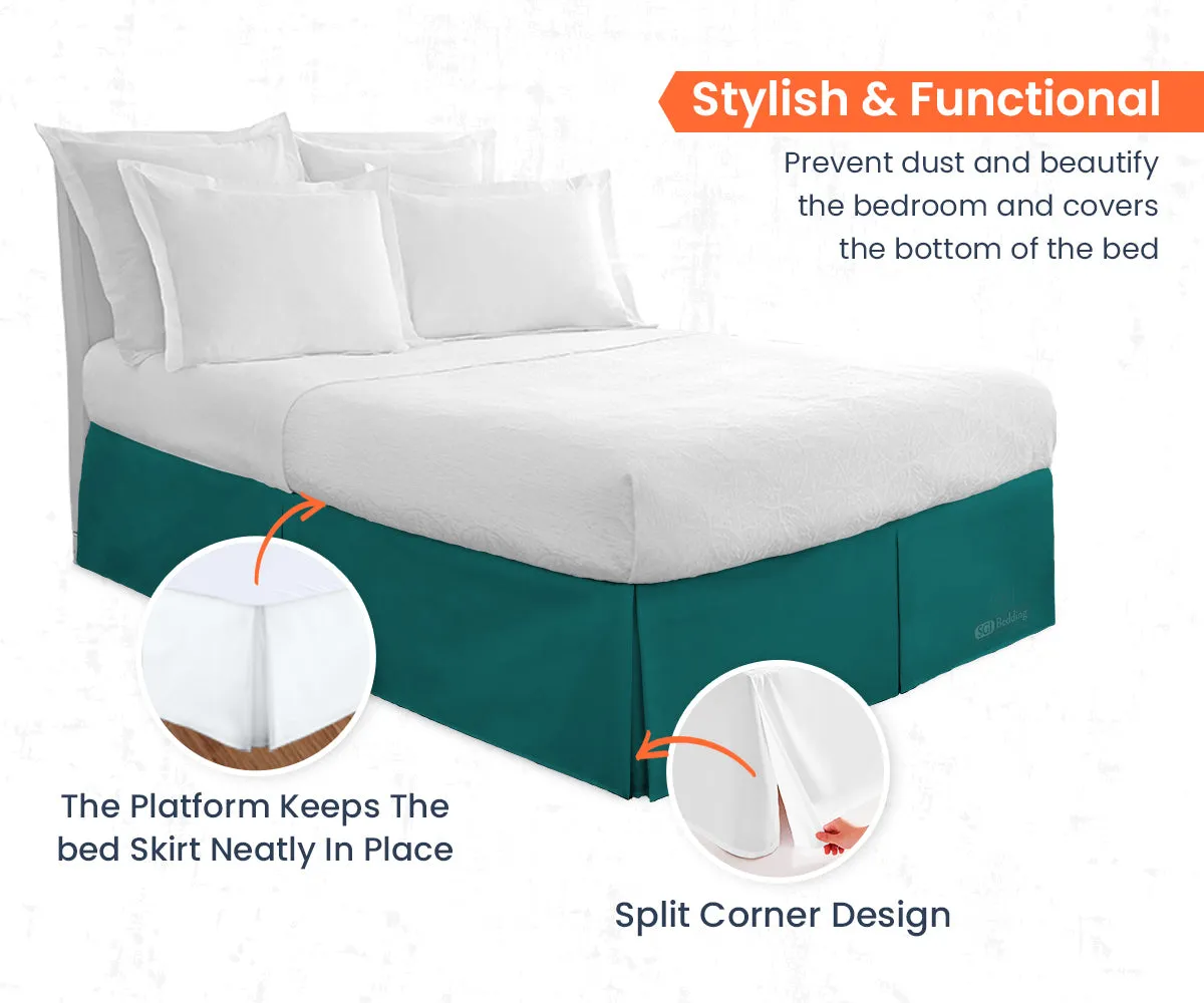 TEAL PLEATED BED SKIRT