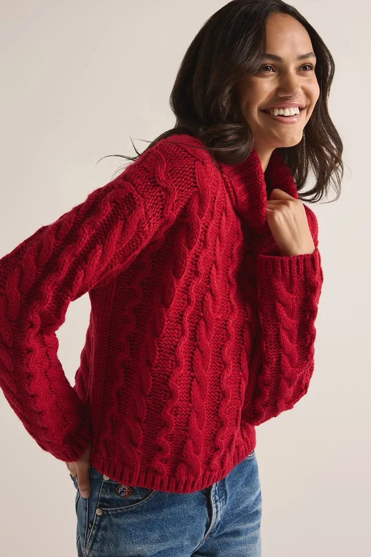 Tied to You Cable Knit Turtleneck
