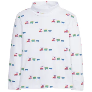 Trains Printed Turtleneck