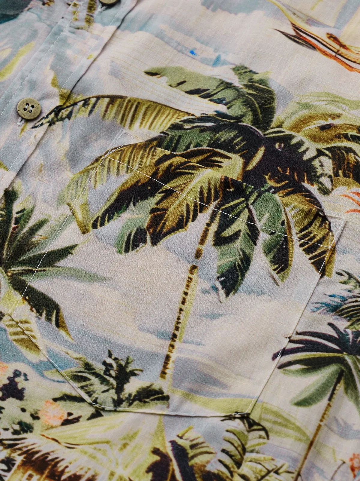 Tranquil Tropical Island Life Cotton Shirt