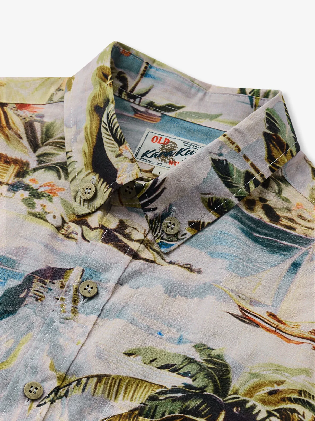Tranquil Tropical Island Life Cotton Shirt