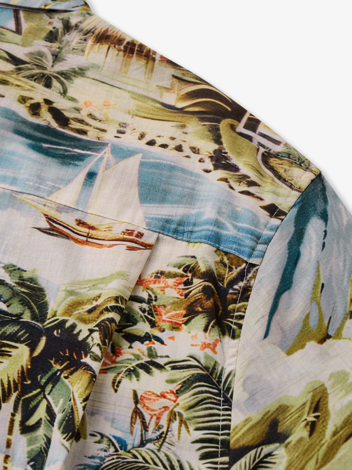Tranquil Tropical Island Life Cotton Shirt