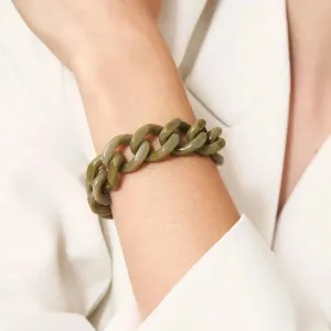 Vanessa Baroni Flat Chain Bracelet Light Olive Marble