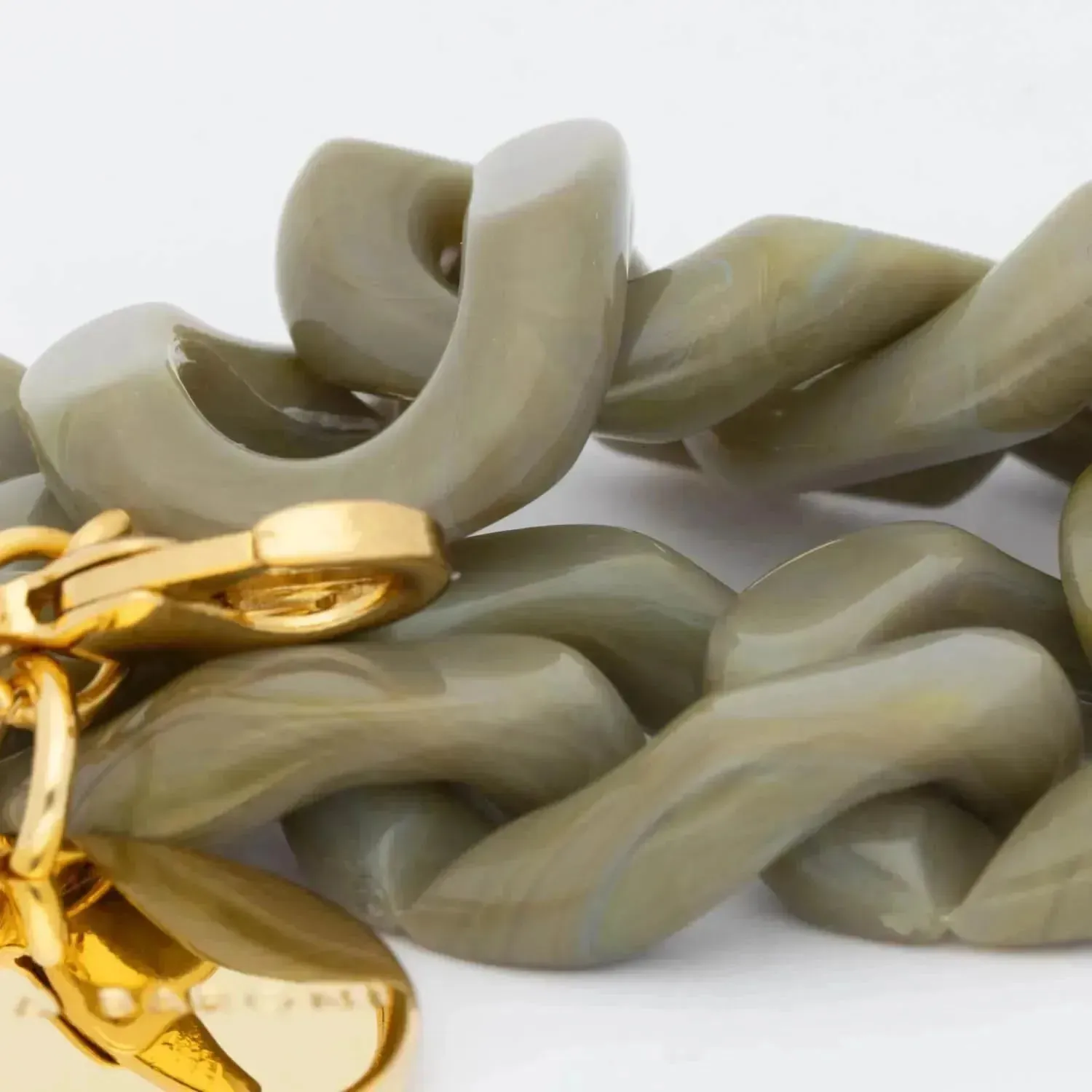 Vanessa Baroni Flat Chain Bracelet Light Olive Marble