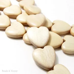 Whitewood Heart Focal Bead 25mm (2pcs)