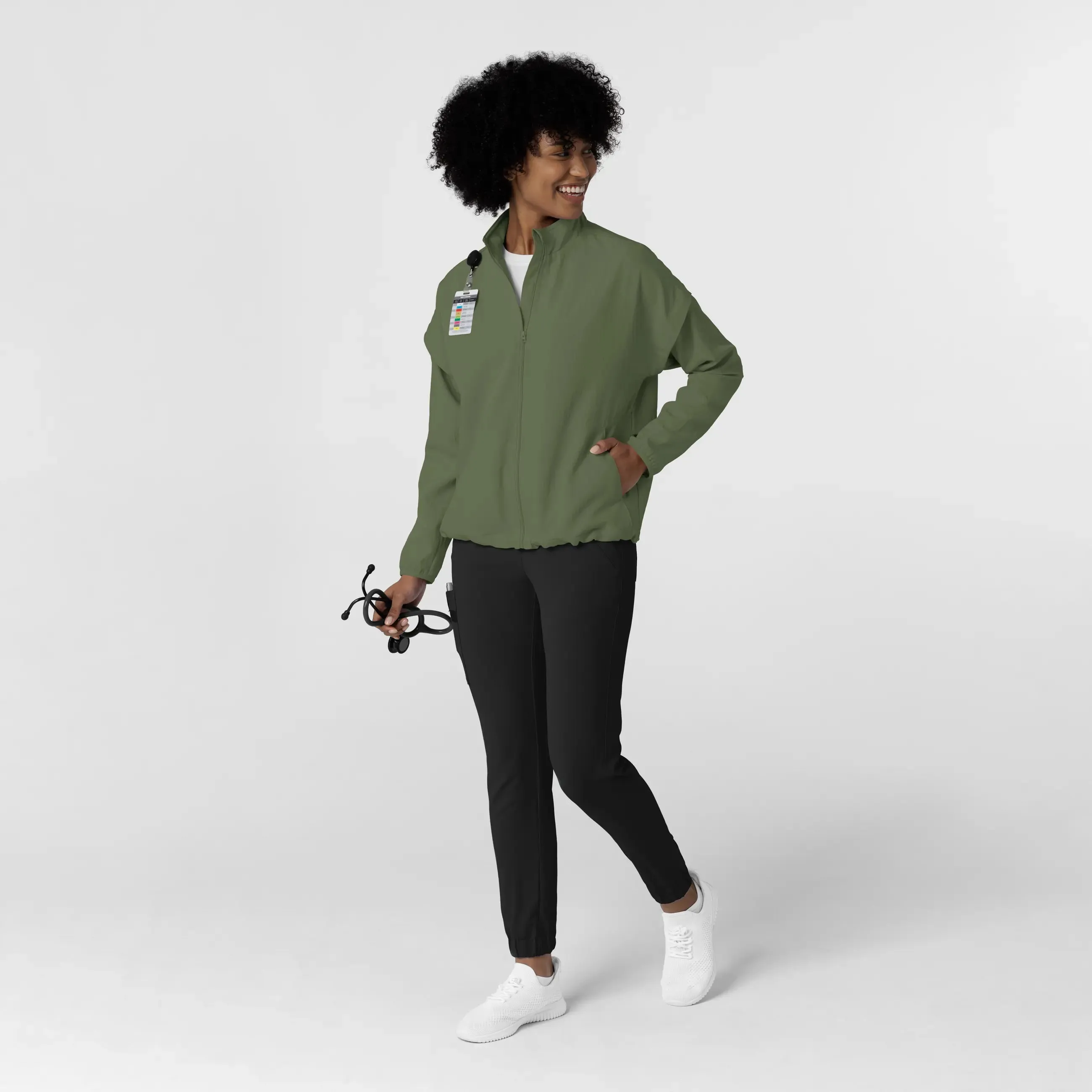 Wink Women's BreezeBreaker Scrub Jacket - Olive