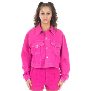 Womens Distressed Cropped Jean Jacket
