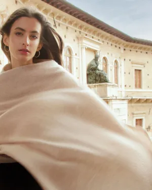Womens's Pure Cashmere Maxi Wrap Beige