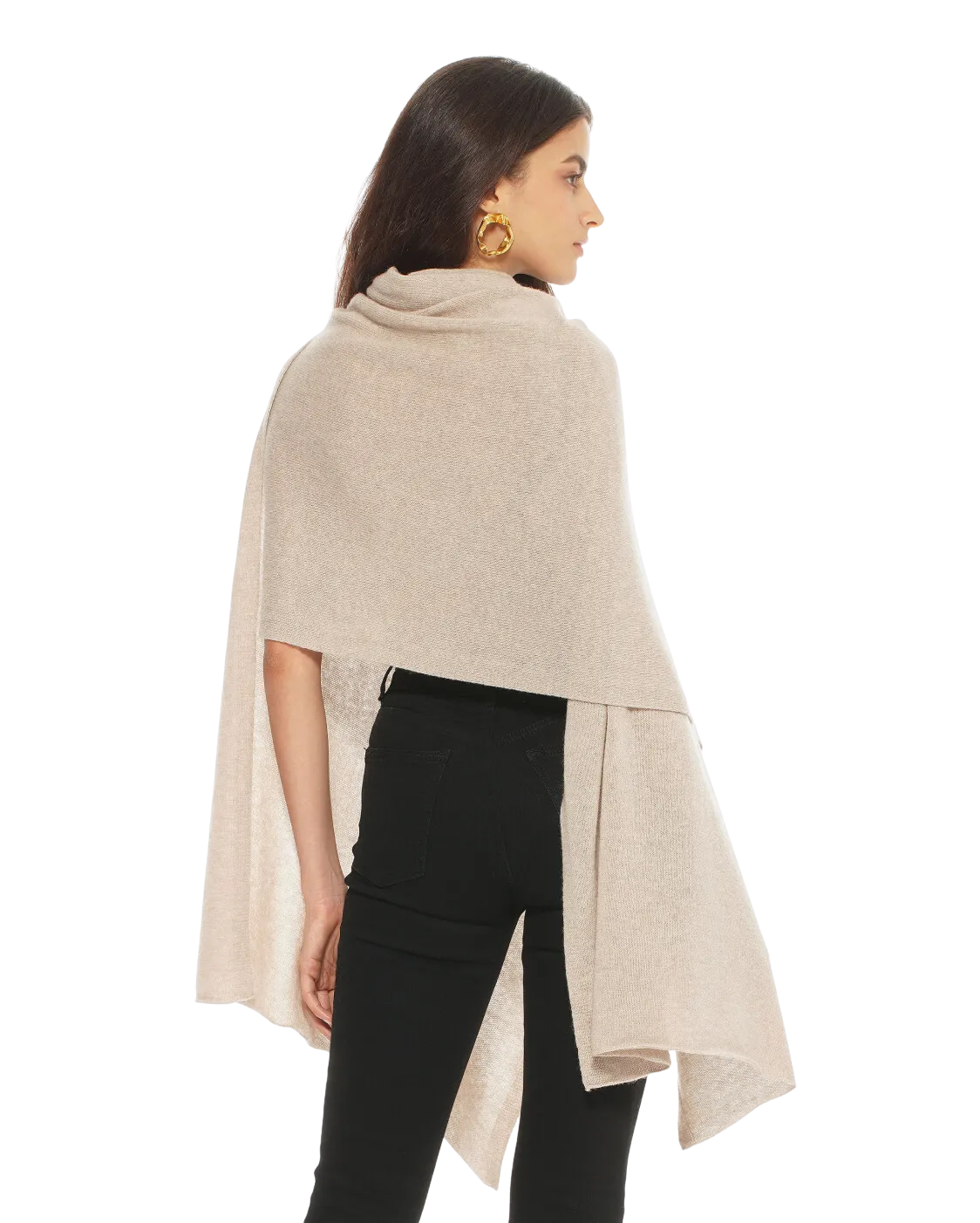Womens's Pure Cashmere Maxi Wrap Beige
