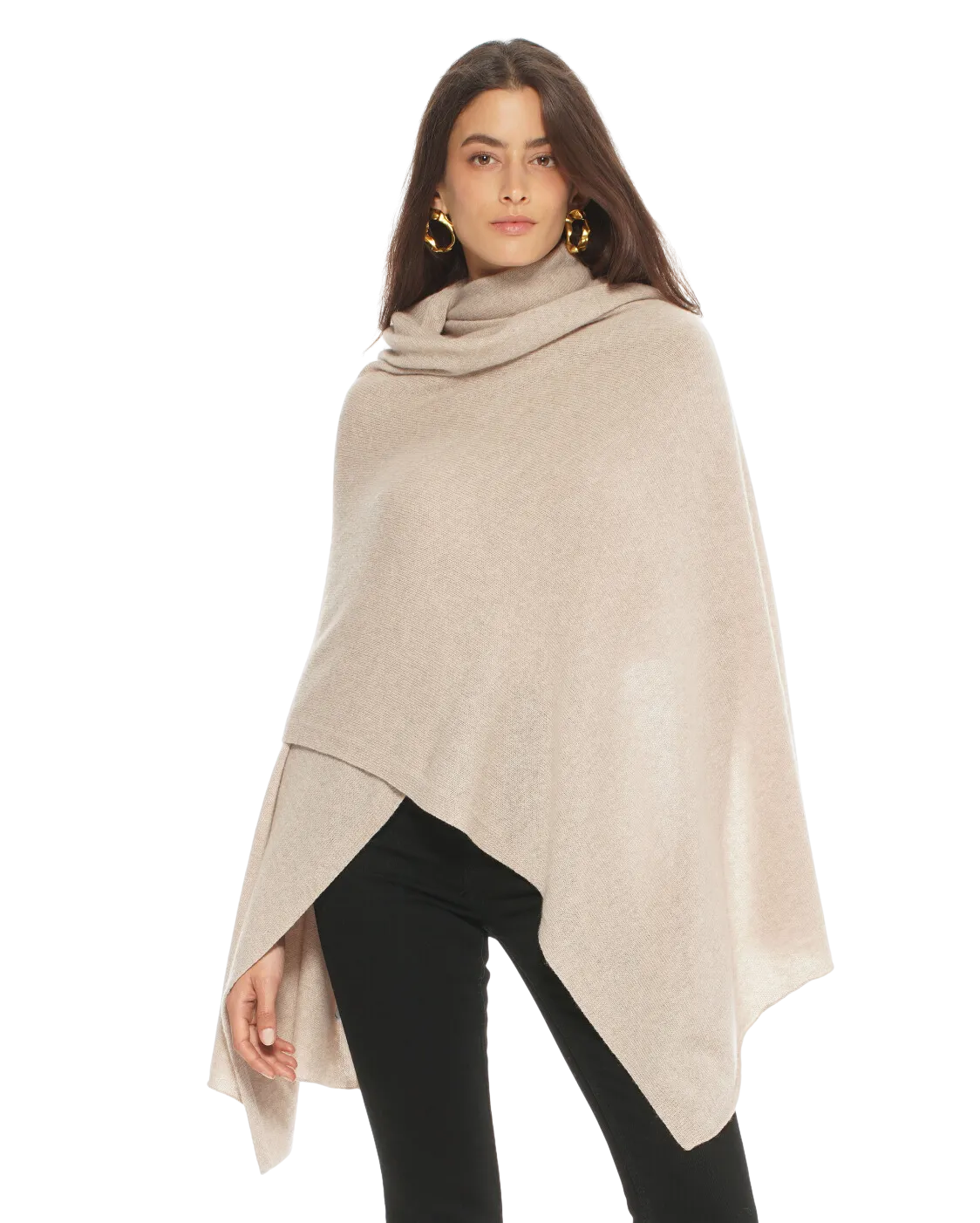 Womens's Pure Cashmere Maxi Wrap Beige