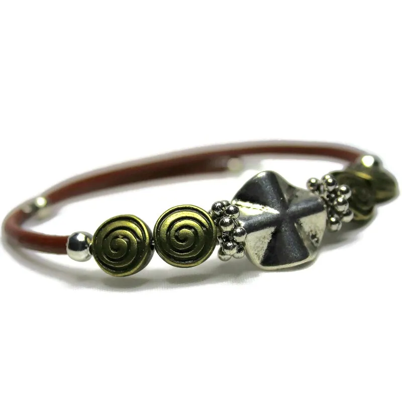 Wrap Bracelet & Earring Set - Mixed Metals