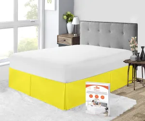 YELLOW PLEATED BED SKIRT